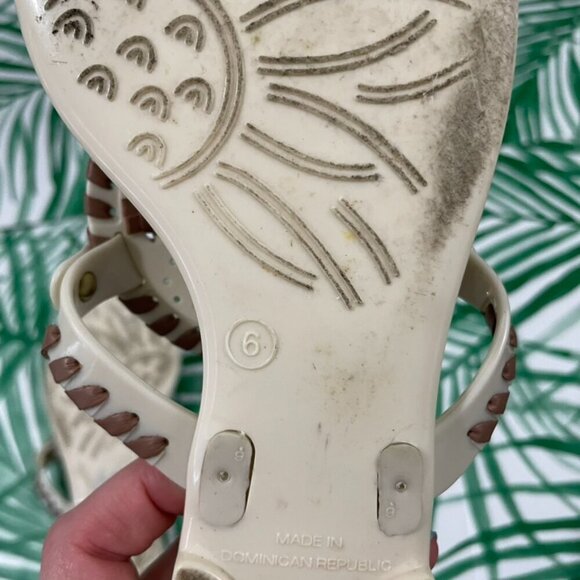 Jack Rogers Georgica Cream Jelly Thong Slip On Sandals Size 6 - Picture 4 of 8